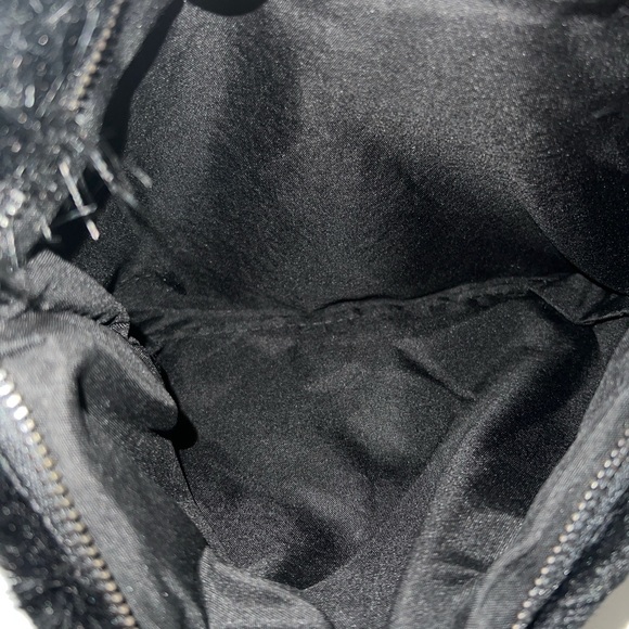 Black Faux Fur Clutch with Red Butterfly Design - Picture 3 of 4